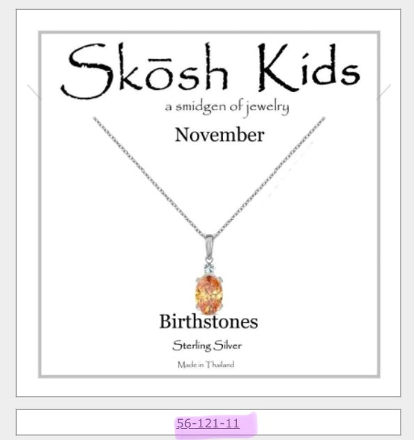 Silver Birthstone Necklace