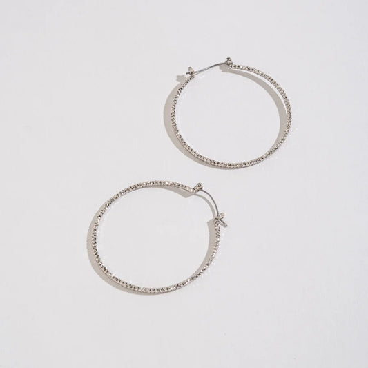 LARGE TEXTURED HOOP EARRINGS