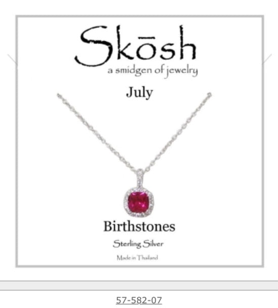 Silver Birthstone Necklace