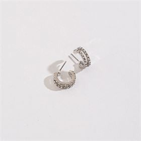 DOUBLE PAVE STYLE HOOP EARRINGS