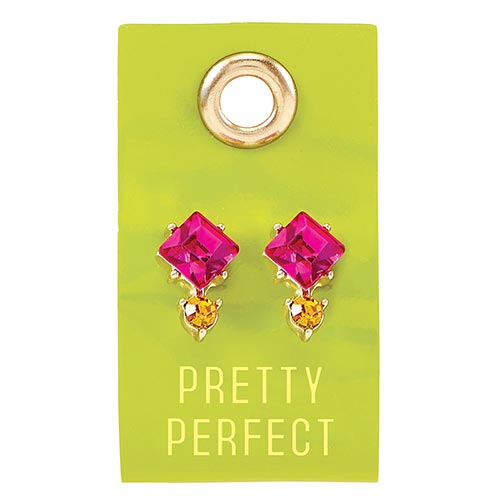 Gemstone Earrings on Leather Loop