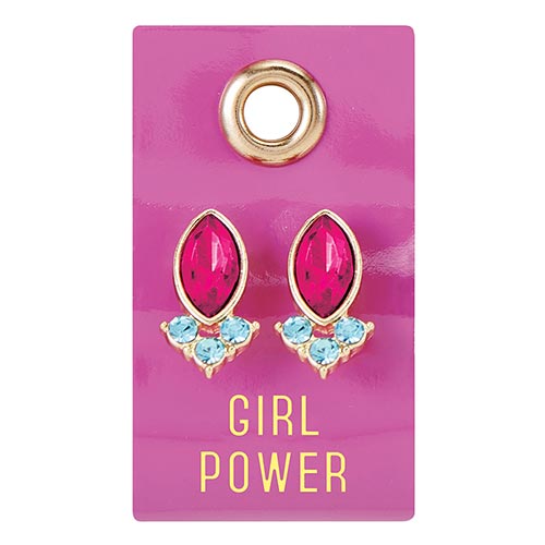 Gemstone Earrings on Leather Loop
