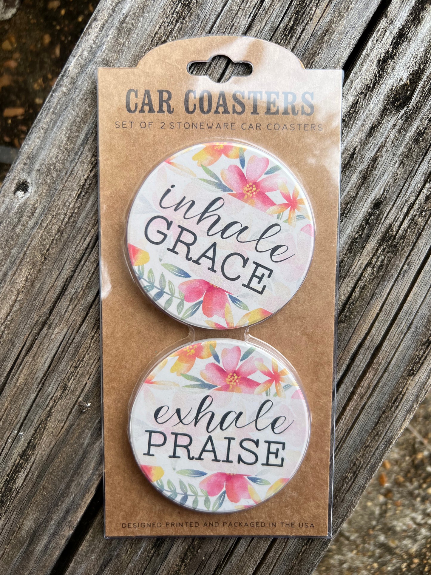 Inhale Grace Car Coaster Set