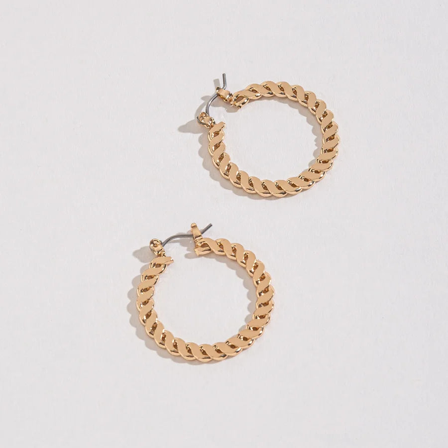 FLAT CHAIN HOOP EARRINGS