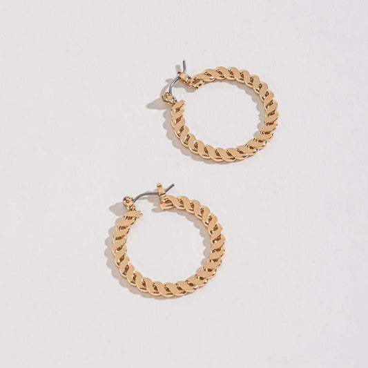 FLAT CHAIN HOOP EARRINGS