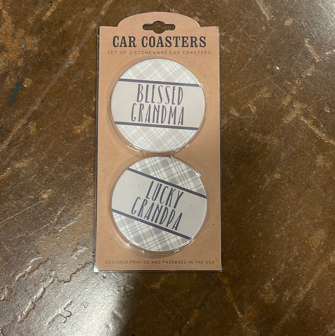 Grandparents Car Coaster Set