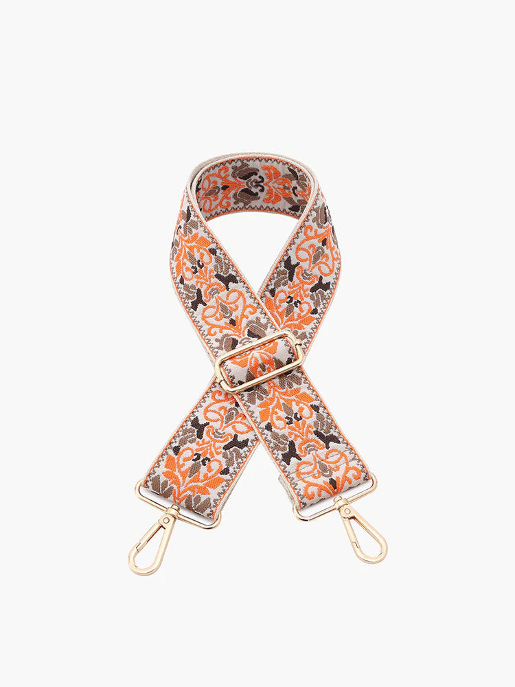 Boho Vine - Brown/Orange Guitar Strap