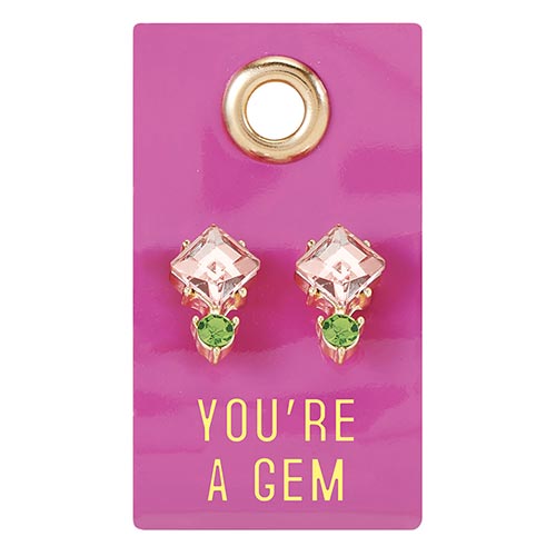 Gemstone Earrings on Leather Loop