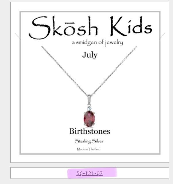 Silver Birthstone Necklace