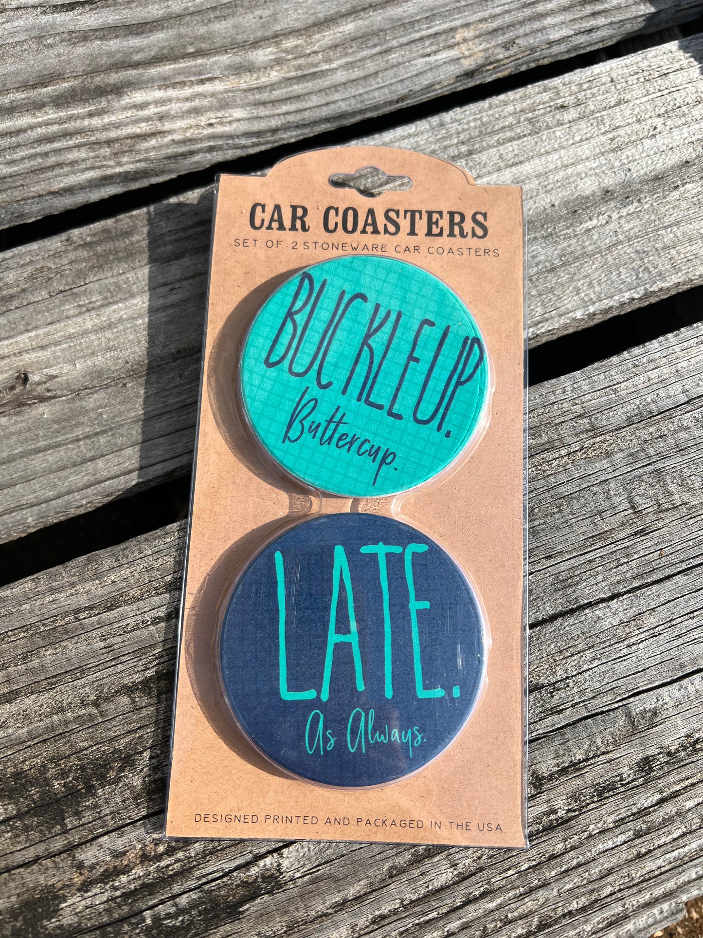 Buckle Up Car Coaster Set
