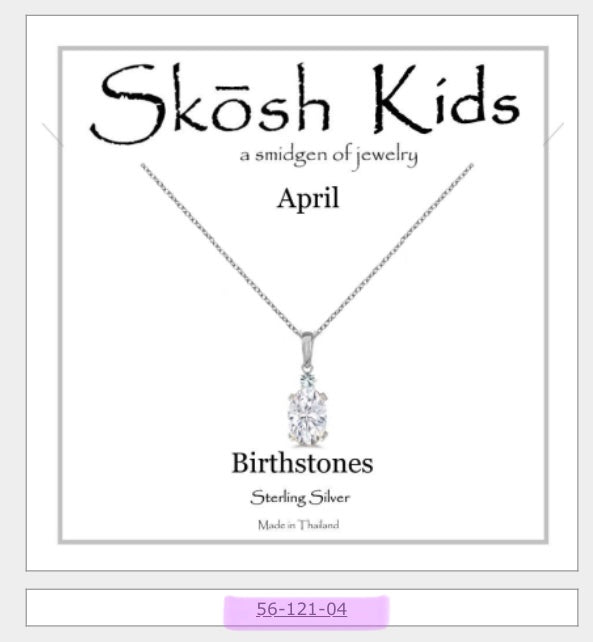 Silver Birthstone Necklace