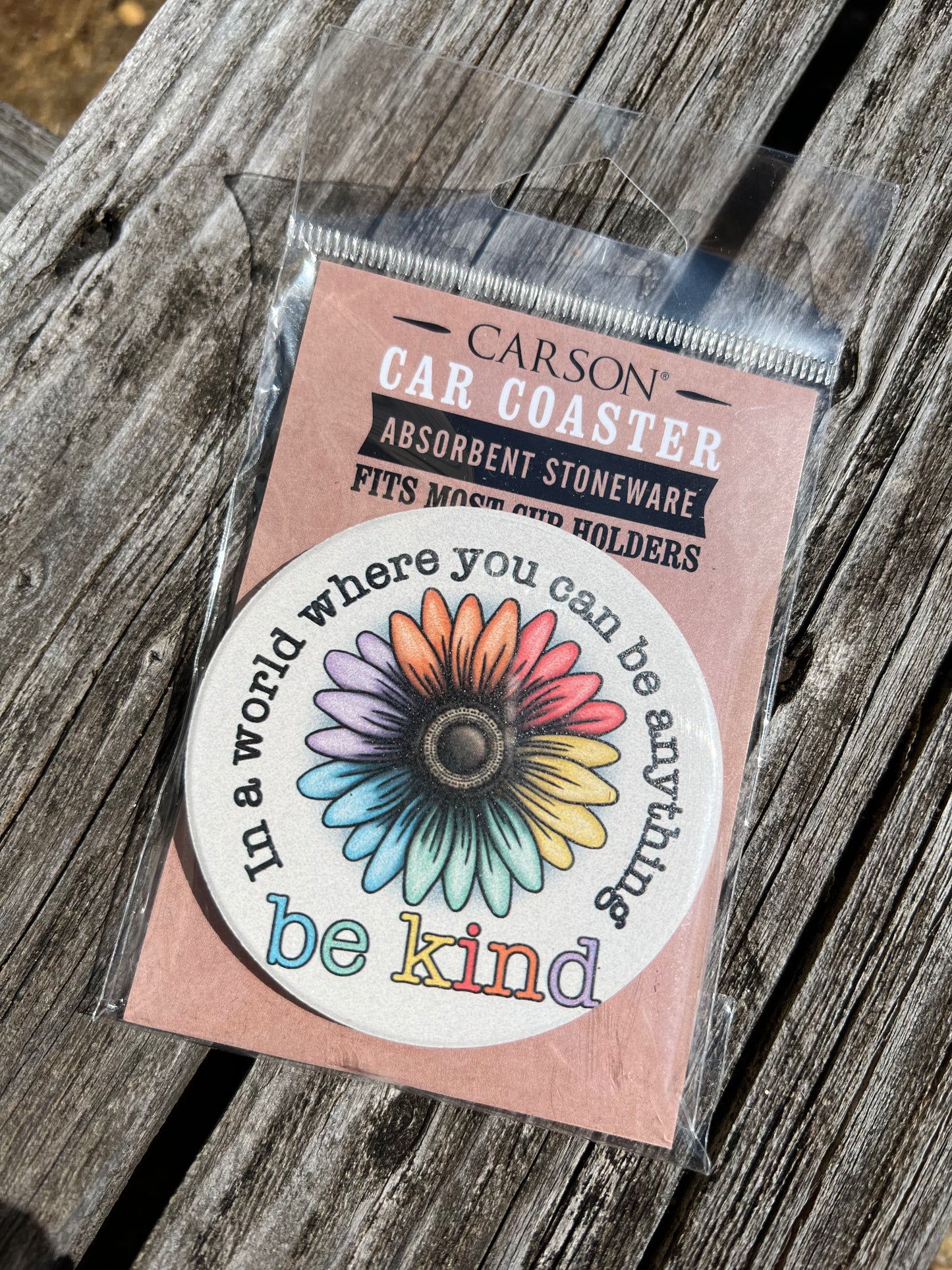 Be Kind Flower Car Coaster