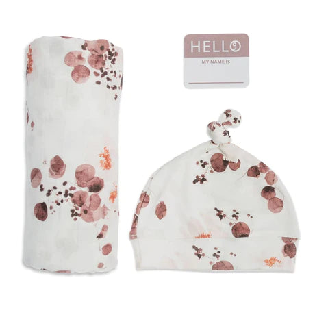 Hello World - Swaddle, Hat & Sticker