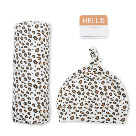 Hello World - Swaddle, Hat & Sticker