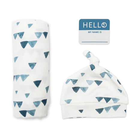 Hello World - Swaddle, Hat & Sticker