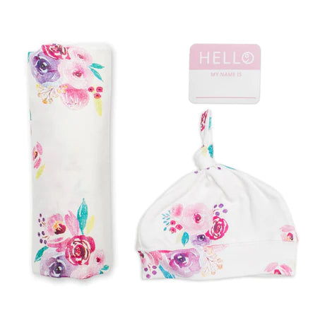 Hello World - Swaddle, Hat & Sticker