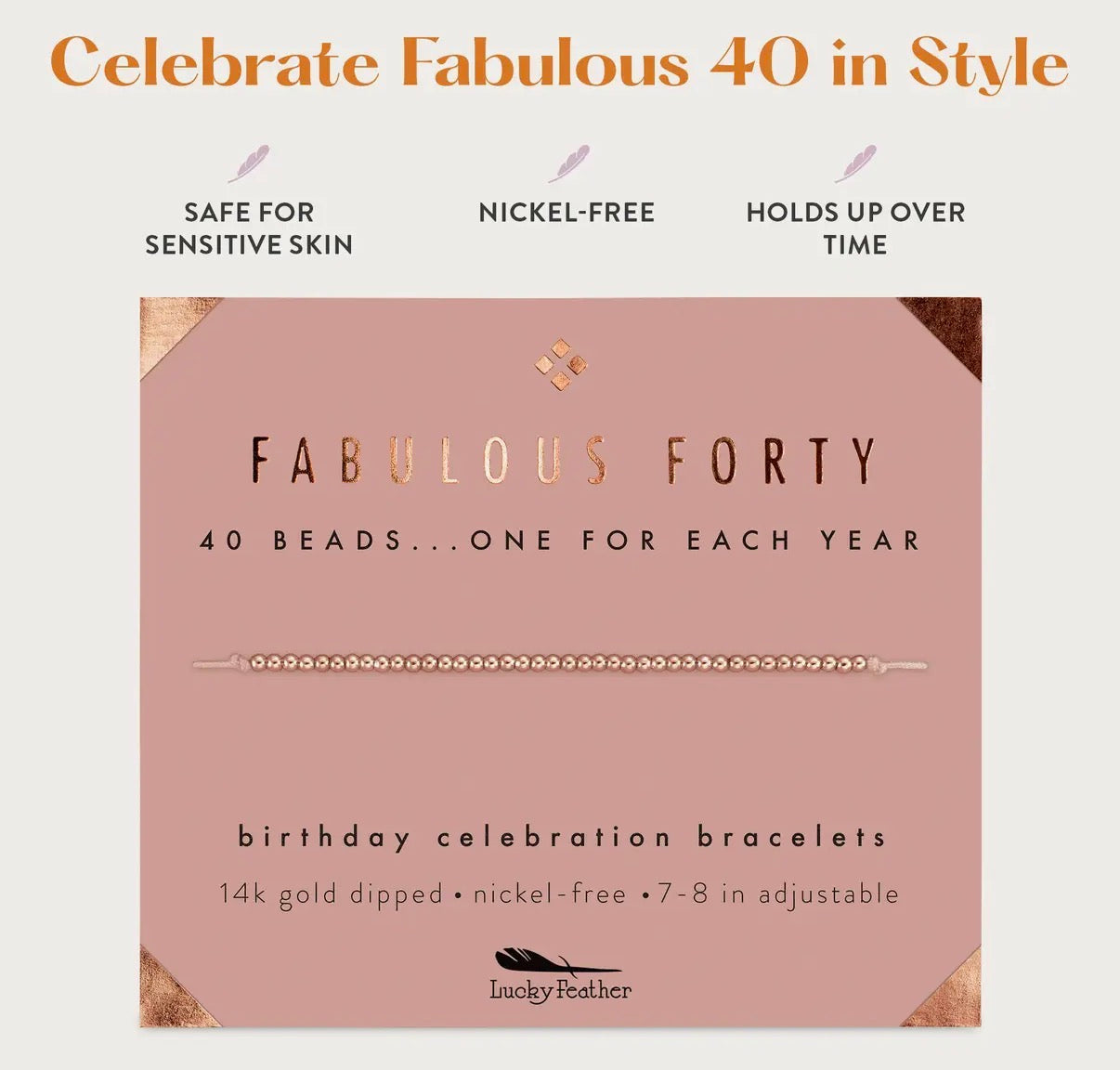 Fabulous Forty Milestone Birthday Bracelet