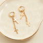 Cera Gold Double Cross Earrings