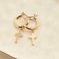 Cera Gold Charm Cross Earrings