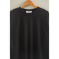 Black Reverse Seam Long Sleeve Top