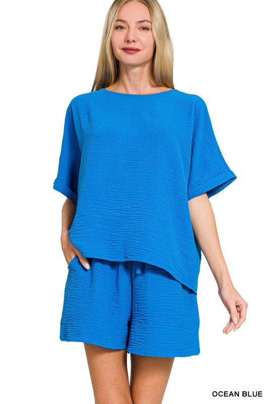 Airflow Top & Short Set - Ocean Blue