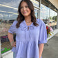 Violet Textured Babydoll Top