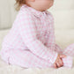Rosey Gingham Peter Pan Collar Ruffle Zipper Footie