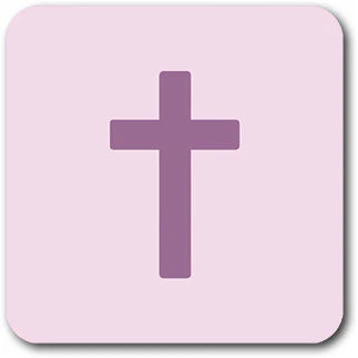 Tap to Pray - Vinyl Sticker - Pink  + Purple Cross