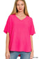 Airflow V-Neck Top - Hot Pink