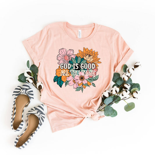 God is Good All The Time Peach Tee