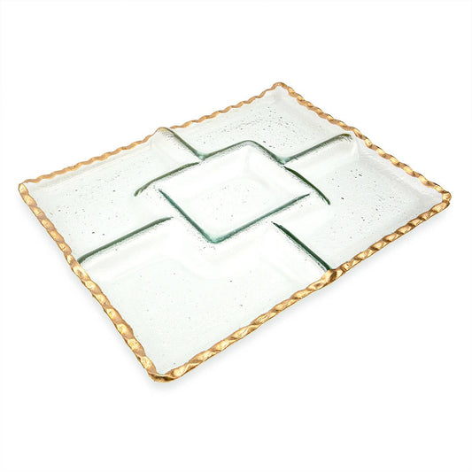 Bonaparte Chip and Dip Serving Tray - Clear + Gold