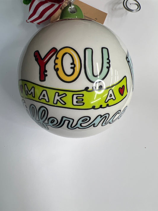 Teacher Make A Difference Ornament