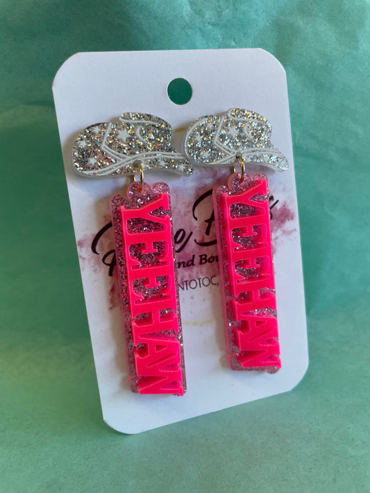 Hot Pink Yeehaw Earrings