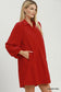 Cherry Red Jacquard Polo Dress