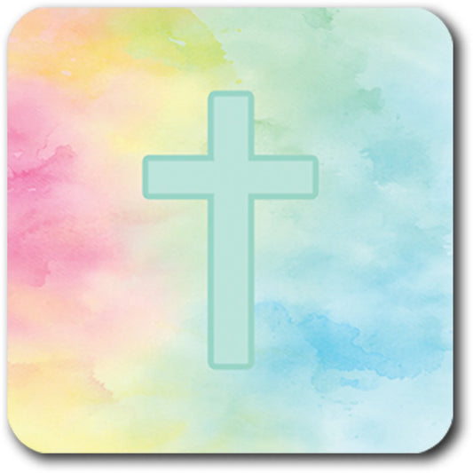 Tap to Pray - Vinyl Sticker - Rainbow + Cross