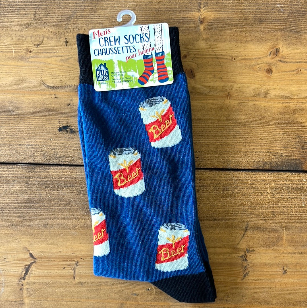 Beer Cans + Men’s Crew Socks