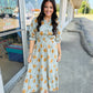 Off White Mix Abstract Print Midi Dress