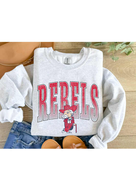 Vintage rebels crewneck graphic sweatshirt