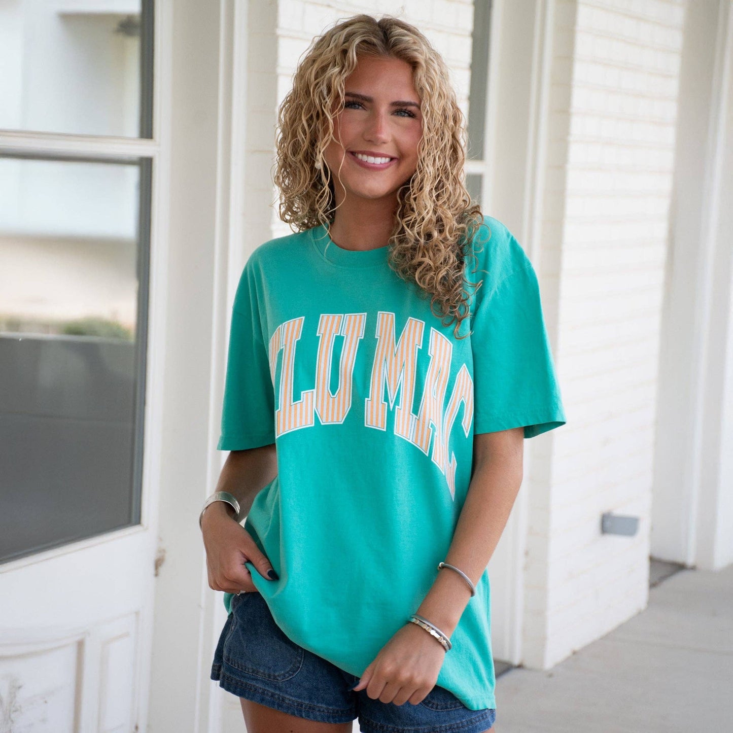 Adult Lulu Mac Island Green + Stripe Tee
