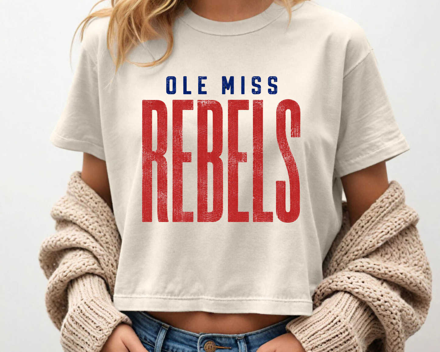Distressed Rebels Boxy Crop Tee