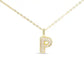 Gold CZ Large - Initial Necklaces