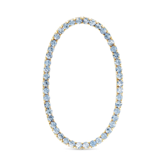 Gold Light Blue Stretch Tennis Bracelet