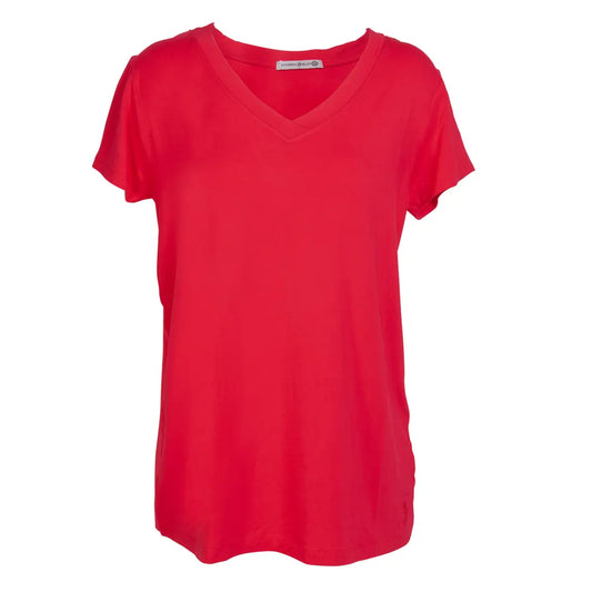 True Red V-Neck Top
