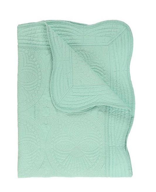 Baby Quilt Blanket Swaddle Monogram: Mint