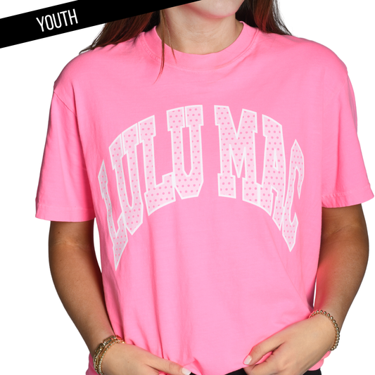 Youth Lulu Mac Neon Pink + Polka Dot Tee
