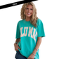 Youth Lulu Mac Island Green + Stripe Tee
