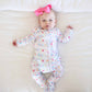 Little Sibling Zipper Footie: Little Sister / 0-3 months