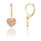 Crystal Rainbow Heart | Leverback Dangle Earrings