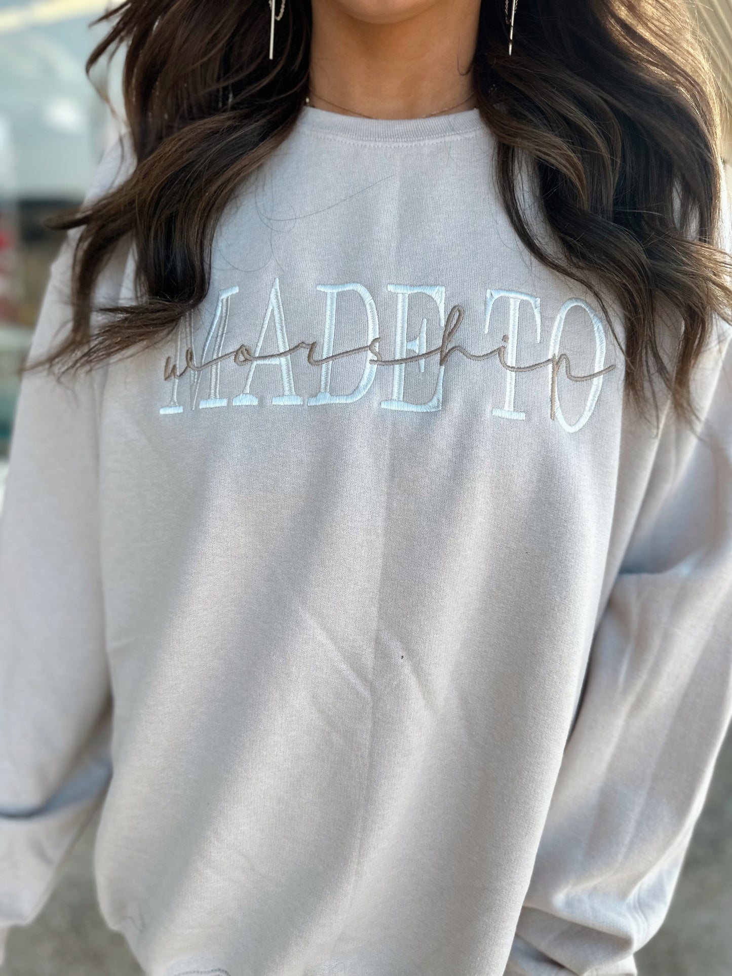 Embroidered Made To Worship Sweatshirt