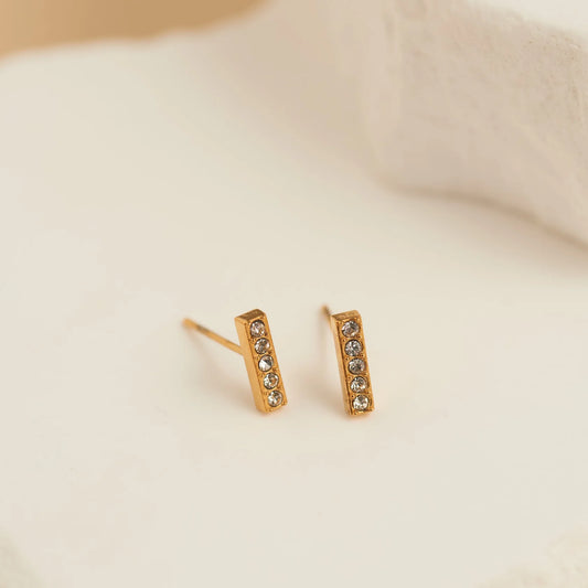 Gold Gem Bar Stud
